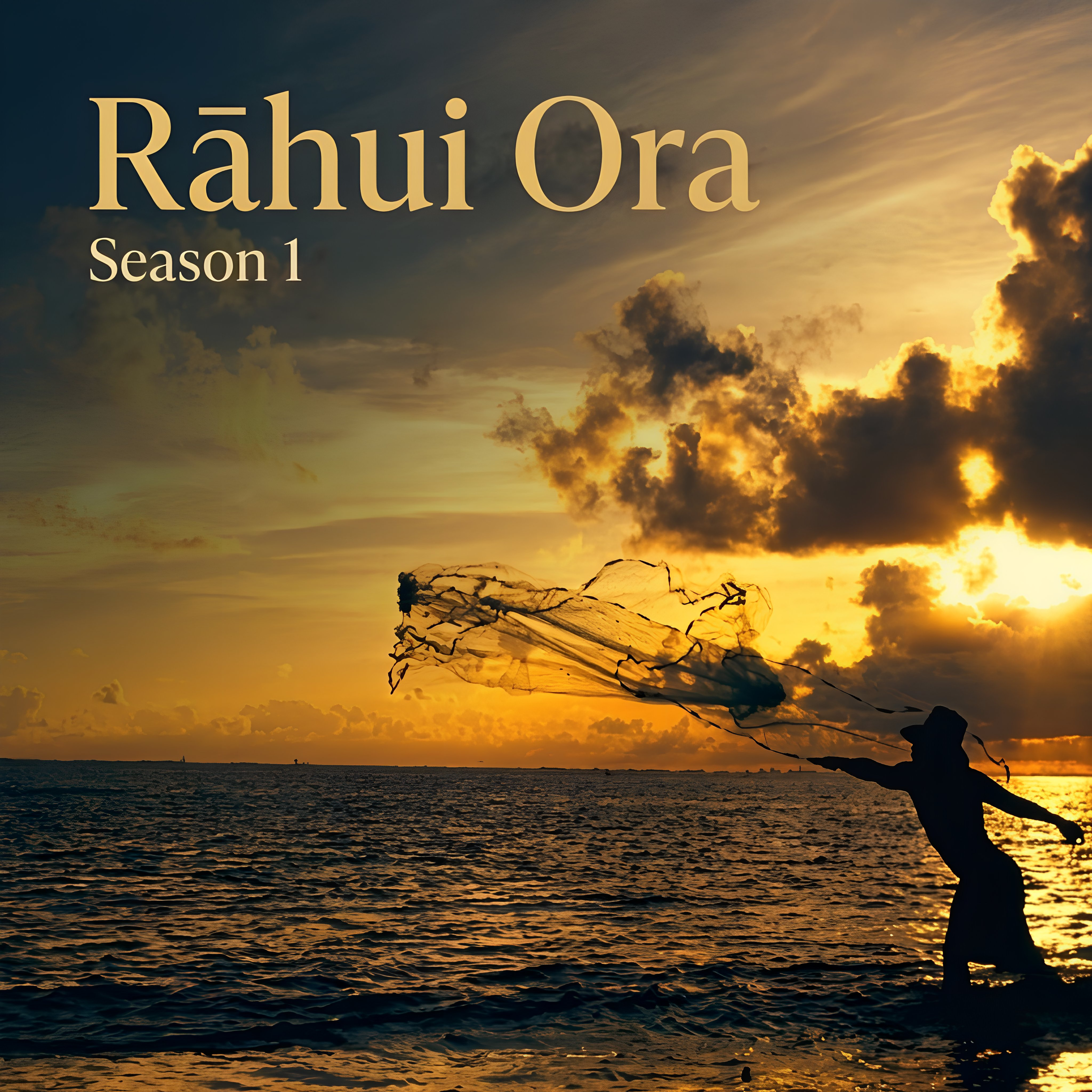 Rahui Ora Season 1 promotional still at sunset over the ocean